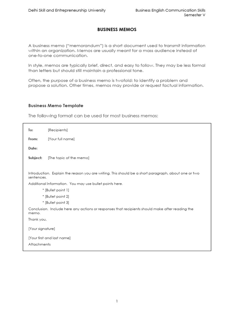 Business Memo Writing Guide | PDF | Memorandum | Human Communication