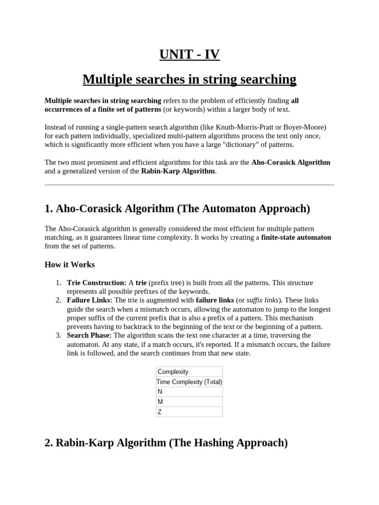 Efficient Multi-Pattern String Searching | PDF | Theoretical Computer ...