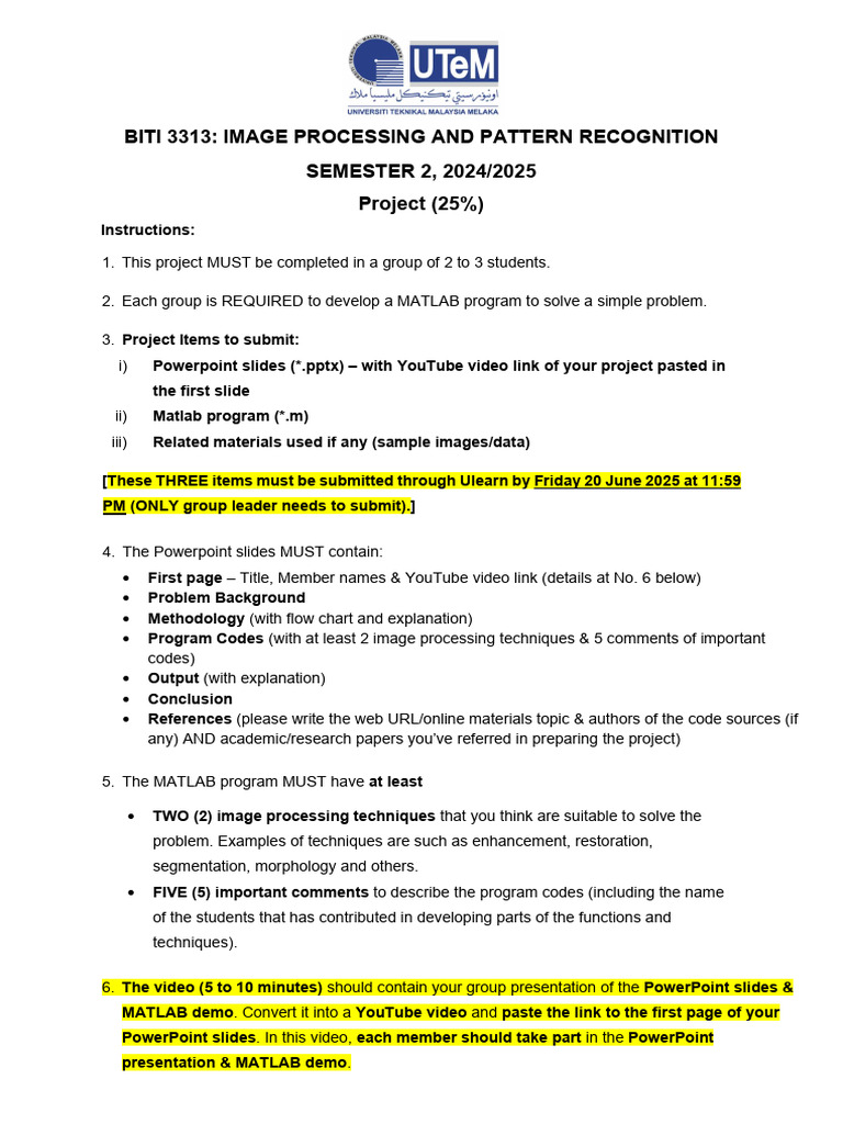 BITI 3313 - Project (25%) | PDF | Microsoft Power Point