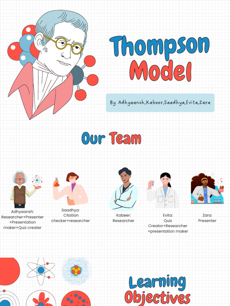 Thompson Atomic Model Overview | PDF | Atoms | Atomic Nucleus