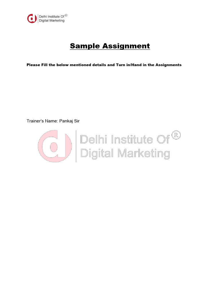 Inzila Fatima - (Template) Sample Assignment | PDF