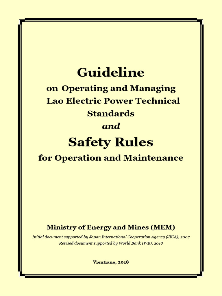 01 Guideline - Safety Rule Cover-Sheet 01 - December 2018 | PDF