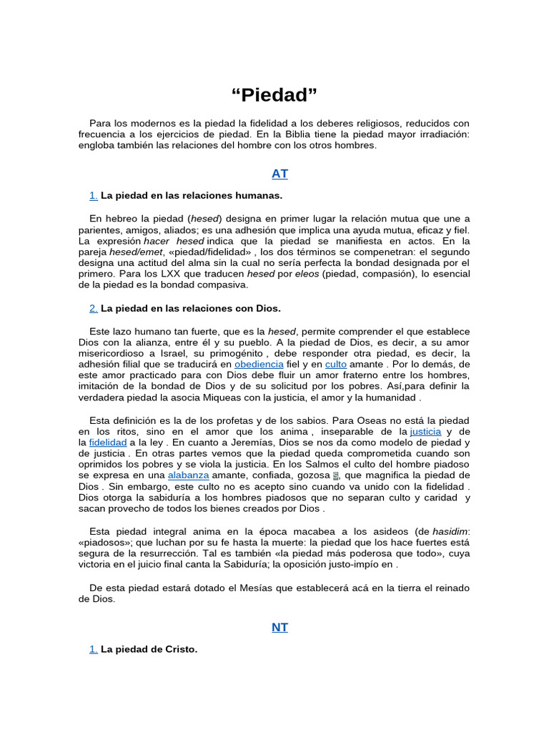 Piedad | PDF | Cristo (título) | Amor