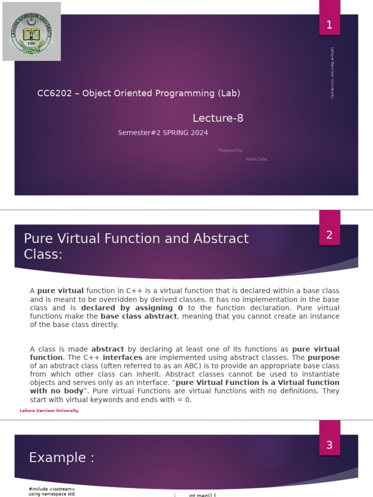 C++ Abstract Classes and Virtual Functions | PDF | Class (Computer ...