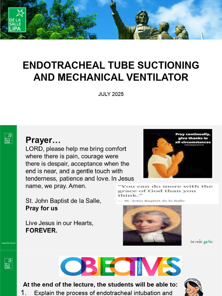 Endotracheal Tube Suctioning and Mechanical Ventilator | PDF ...