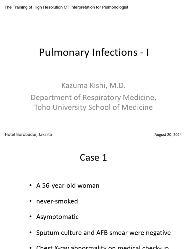 High-Resolution CT in Pulmonary Infections | PDF | Pneumonia | Diseases ...