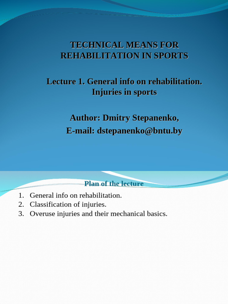 Rehabilitation 1 | PDF | Physical Therapy | Tendon