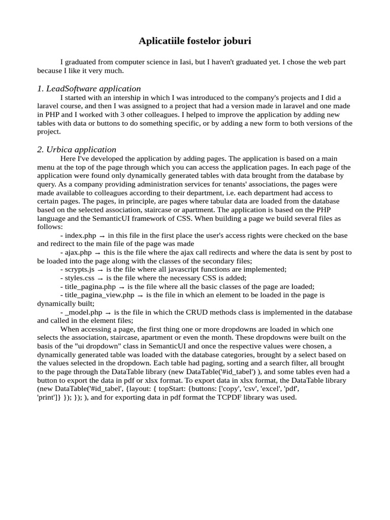 Web Application Development Experience | PDF | Ajax (Programming ...