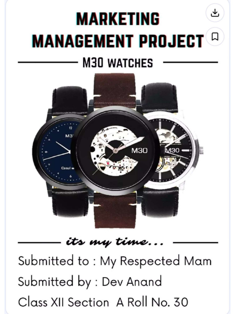 Business Studies Project On Marketing Management of Watch's | PDF