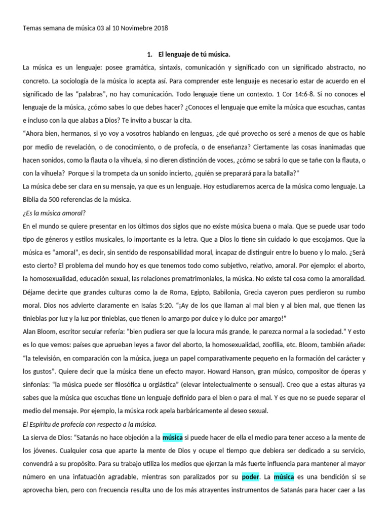 Temas Semana de Música | PDF | Himnos | Amor