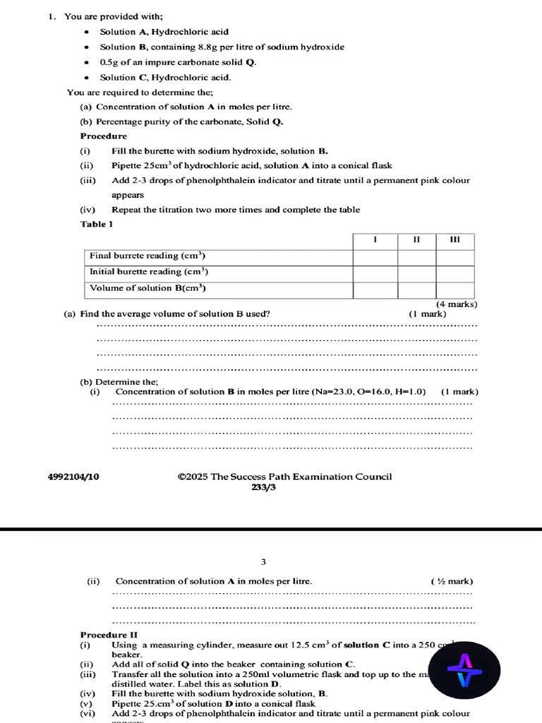 Titration Analysis of Hydrochloric Acid | PDF | Titration | Chemistry