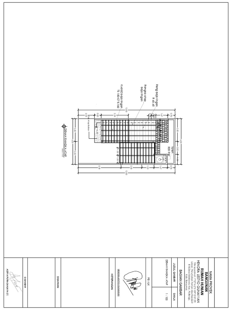 Denah Rangka Atap Rumah Hunian | PDF