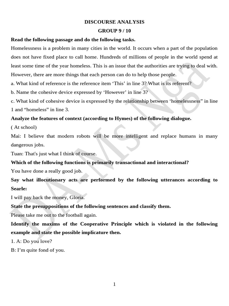 Discourse Analysis | PDF