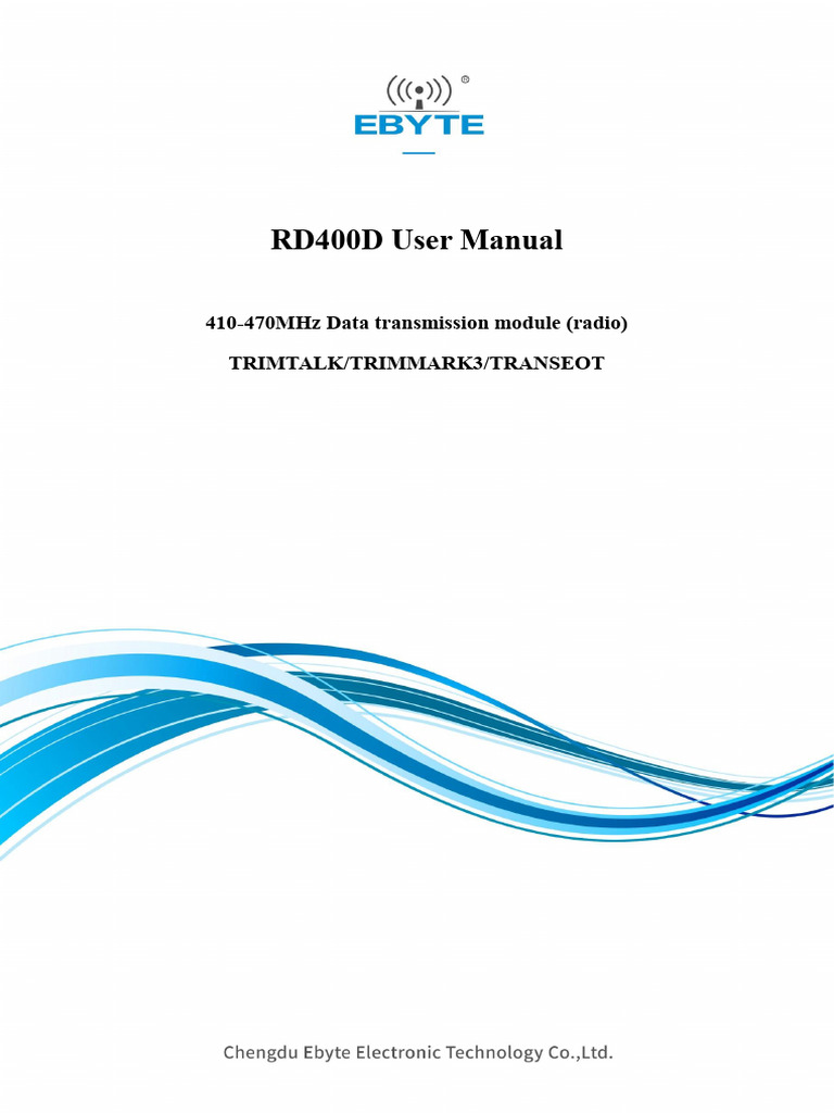 RD400D Radio Module User Manual | PDF | Computer Engineering | Electricity