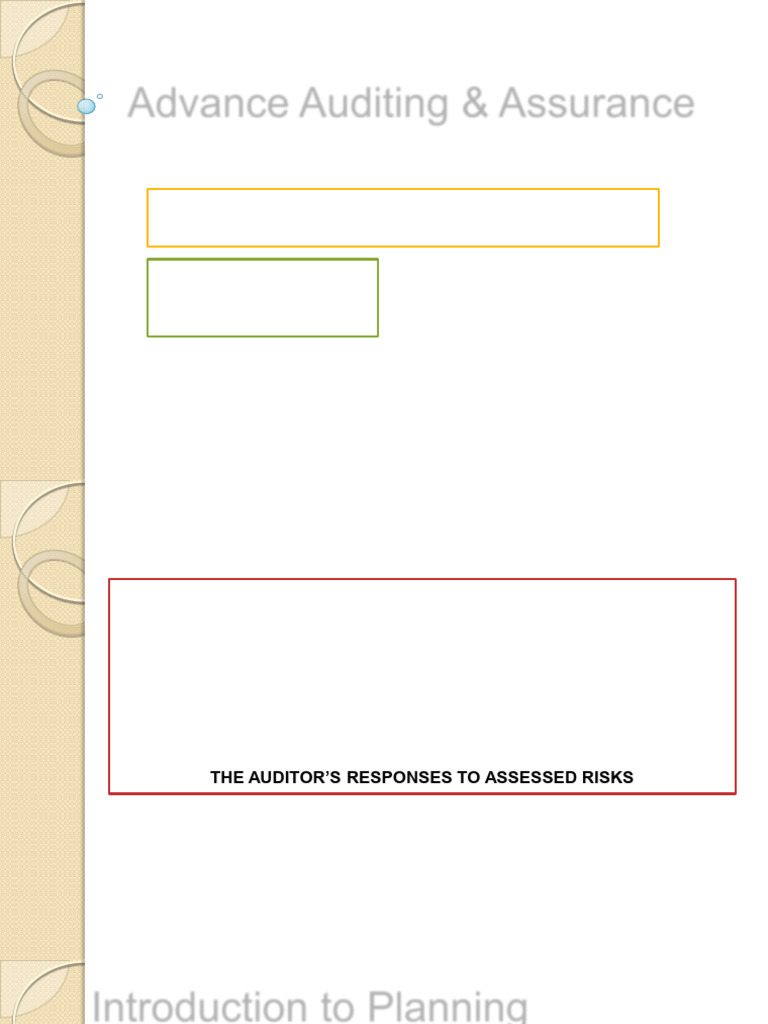 Audit Planning & Risk Management Guide | PDF | Audit | Internal Control