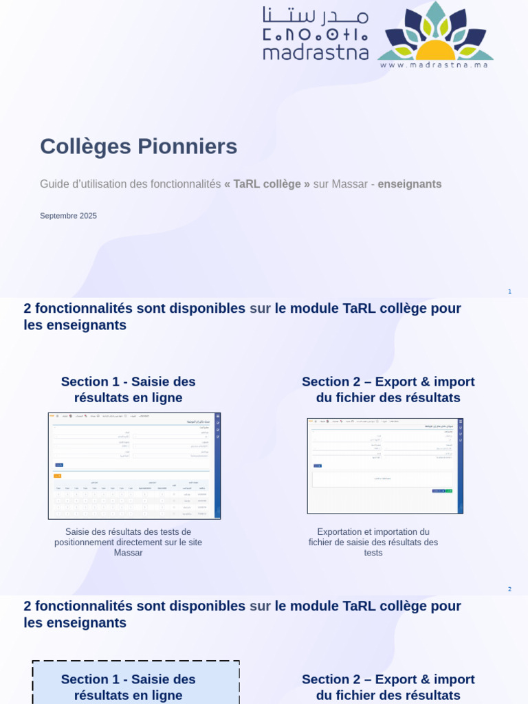 Guide TaRL Collège sur Massar | PDF
