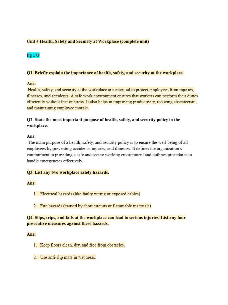 Workplace Health and Safety Guidelines | PDF | Fire Safety | Hazards