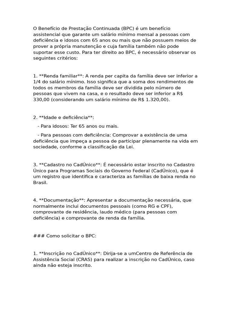 Como Solicitar o BPC para Autistas | PDF | Autismo