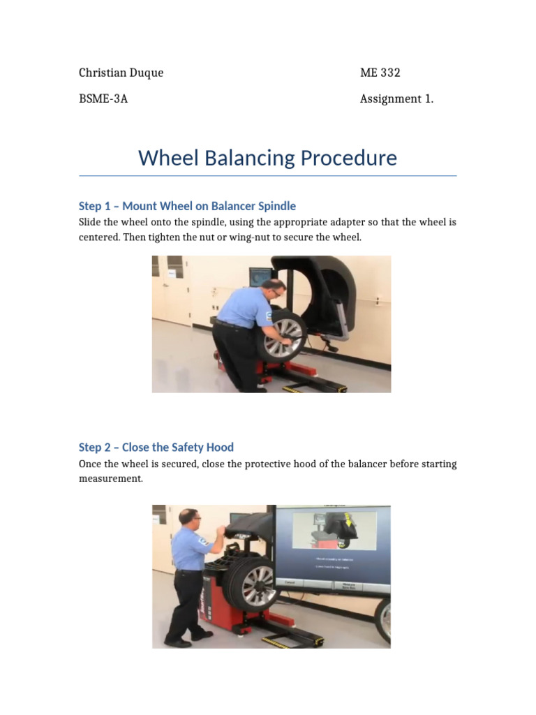 Step-by-Step Wheel Balancing Guide | PDF