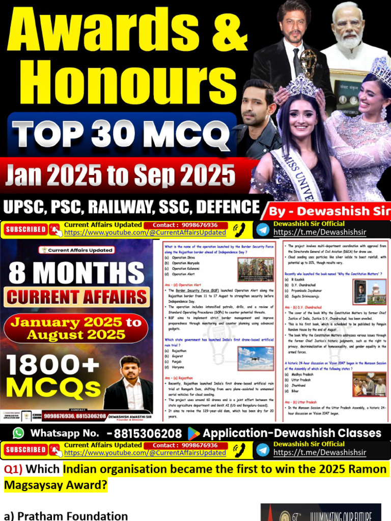 2025 Current Affairs Highlights | PDF