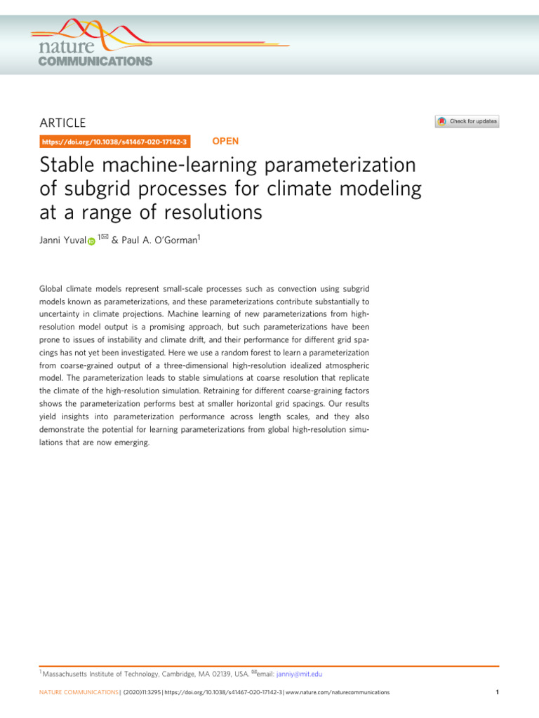 Stable Machine-Learning Parameterization of Subgrid Processes For ...