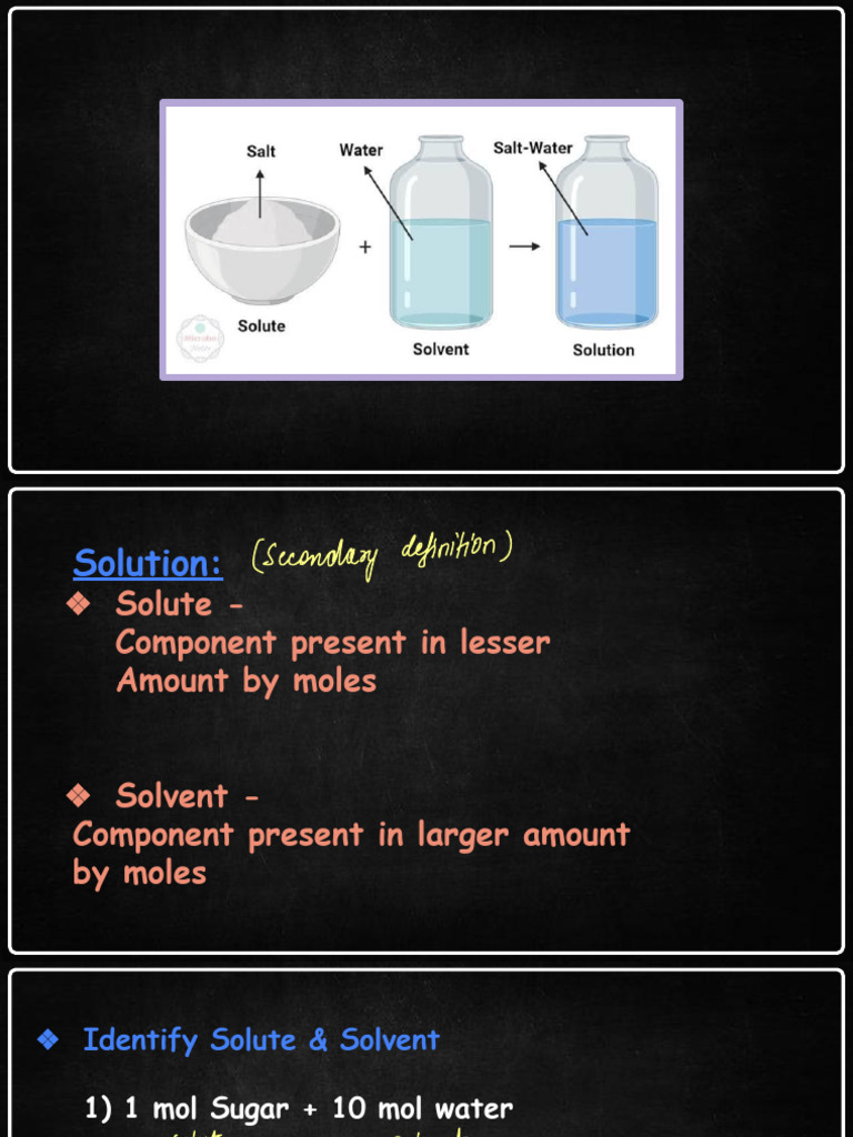 Solute and Solvent Definitions & Calculations | PDF | Concentration ...