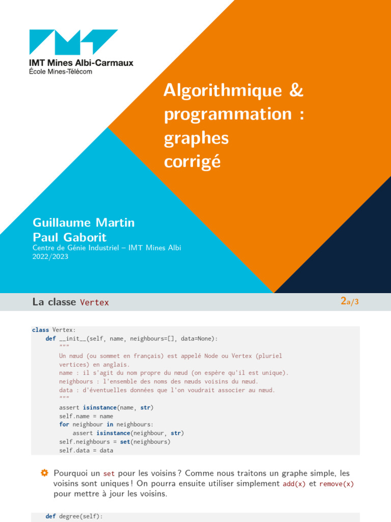 Classe Vertex et Graph en Python | PDF | Informatique | Génie logiciel