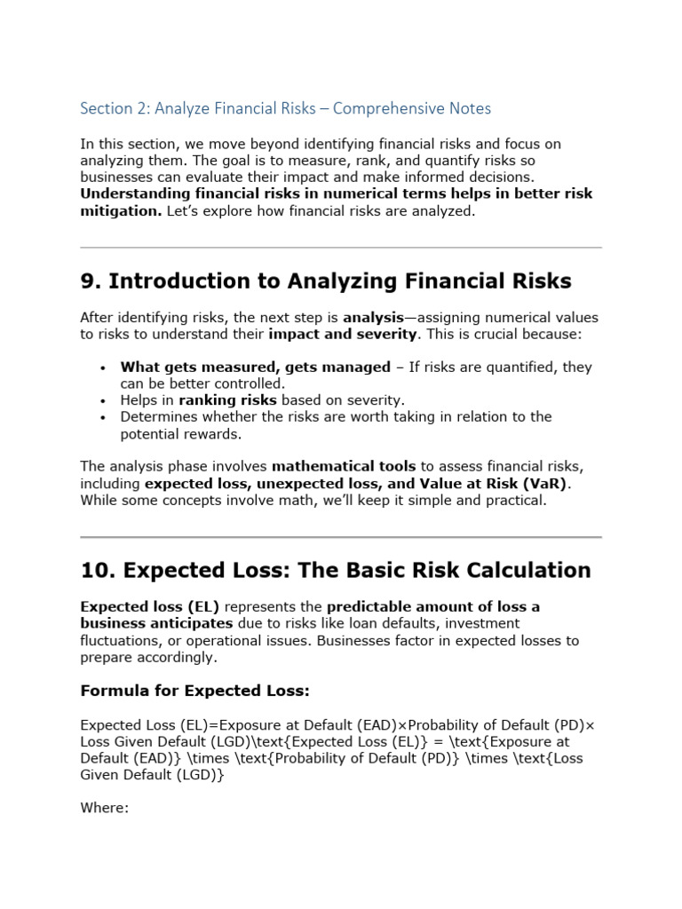 Analyzing Financial Risks: Key Insights | PDF | Value At Risk | Risk