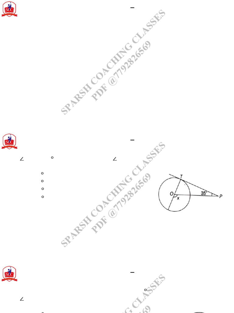 Tangent and Circle Geometry Worksheet | PDF | Circle | Perpendicular