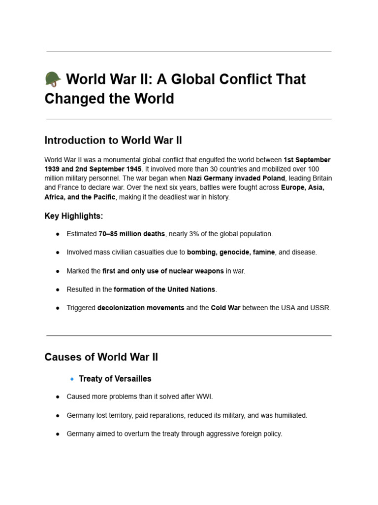 World War II: Causes, Key Events, Impact | PDF | World War II | Allies ...