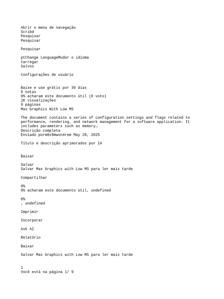Software Performance Configuration Settings | PDF | Internet ...