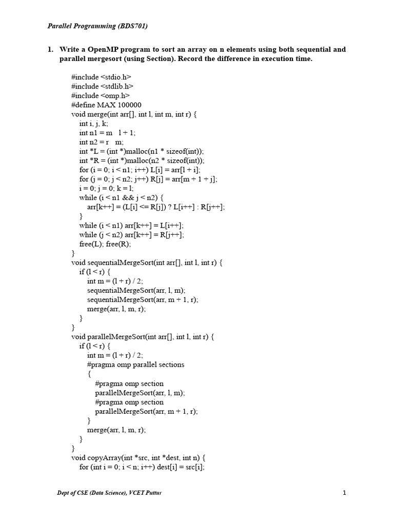 Lab Manual 2025 BDS701 | PDF | Message Passing Interface | Computer ...