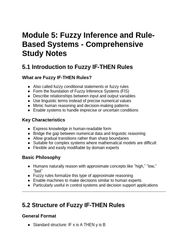 Fuzzy Inference Systems Study Notes | PDF | Fuzzy Logic | Truth