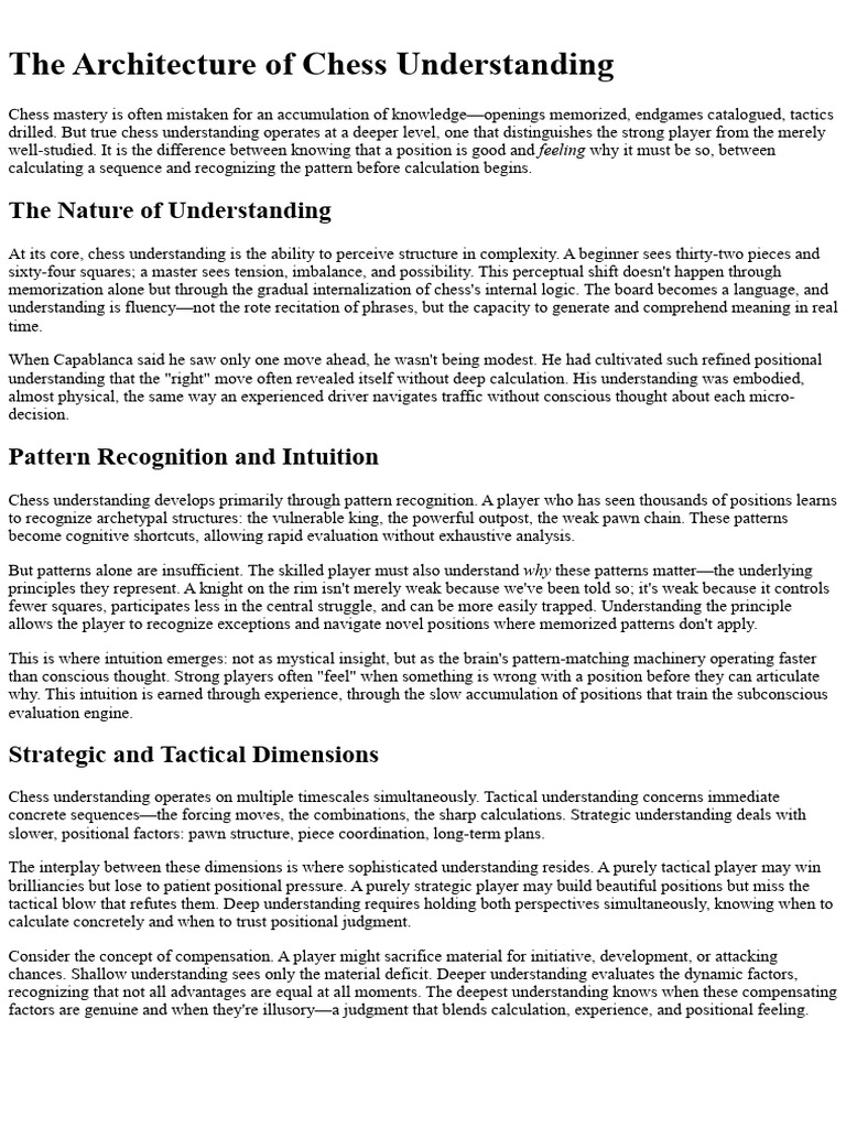 Mastering Chess Understanding and Intuition | PDF | Chess | Knowledge