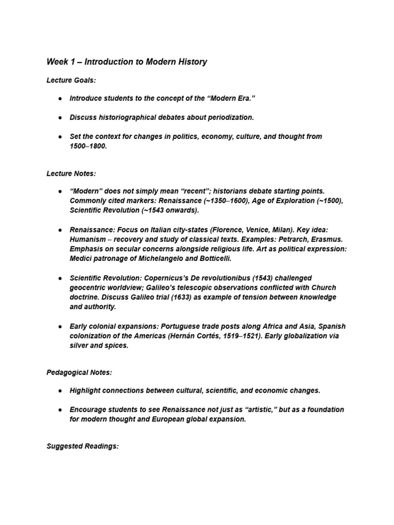 Introduction to Modern History | PDF | Age Of Enlightenment | Renaissance