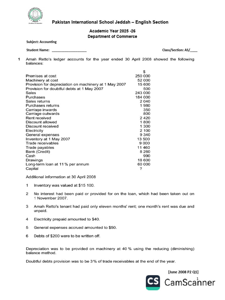 Accounting Statements for AS Students | PDF | Chess Theory | Chess
