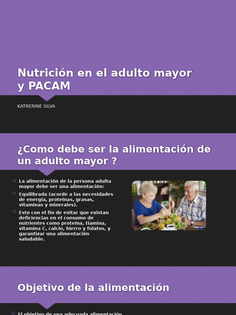 Nutrición en El Adulto Mayor | PDF | Nutrición | Dieta y nutrición