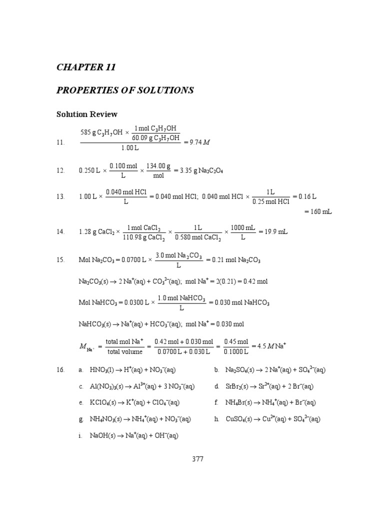 Solution Properties & Calculations | PDF | Solvation | Chemical Polarity