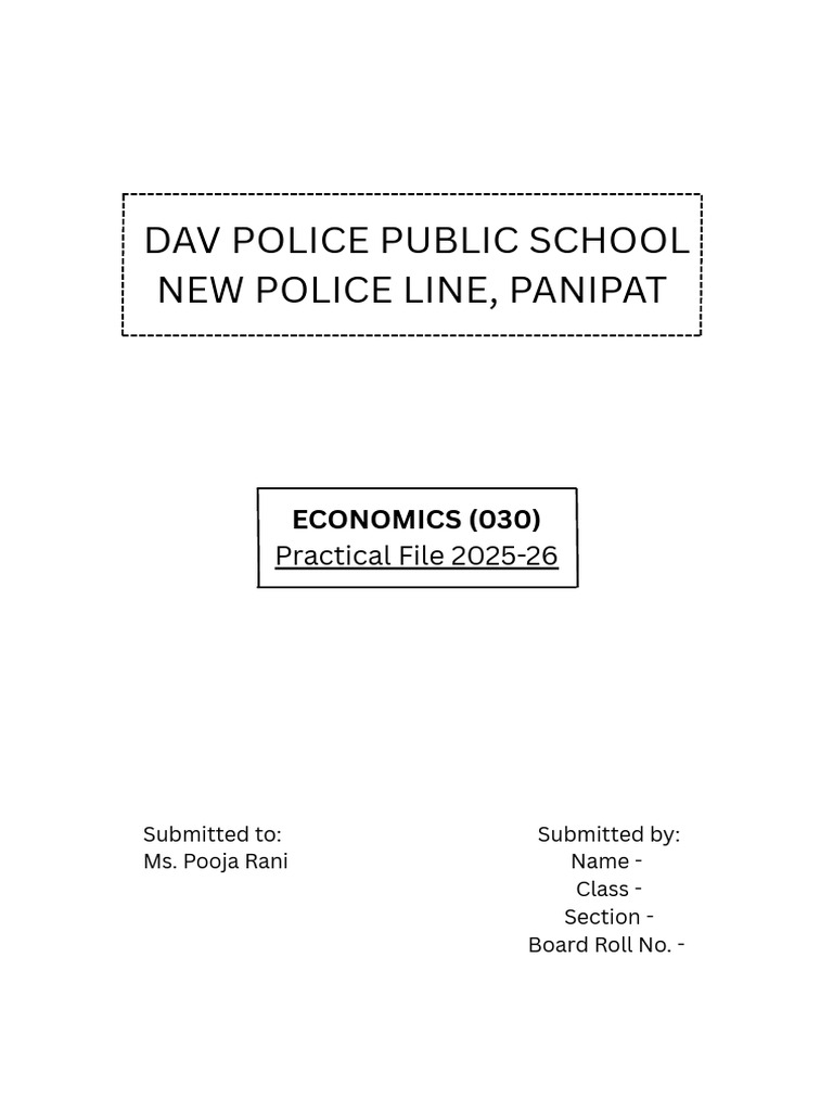 Economics Practical File 2025-26 | PDF