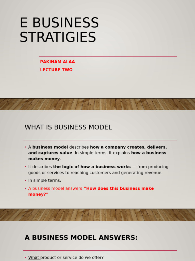 e Business Lec 2 | PDF | Business Model | Franchising