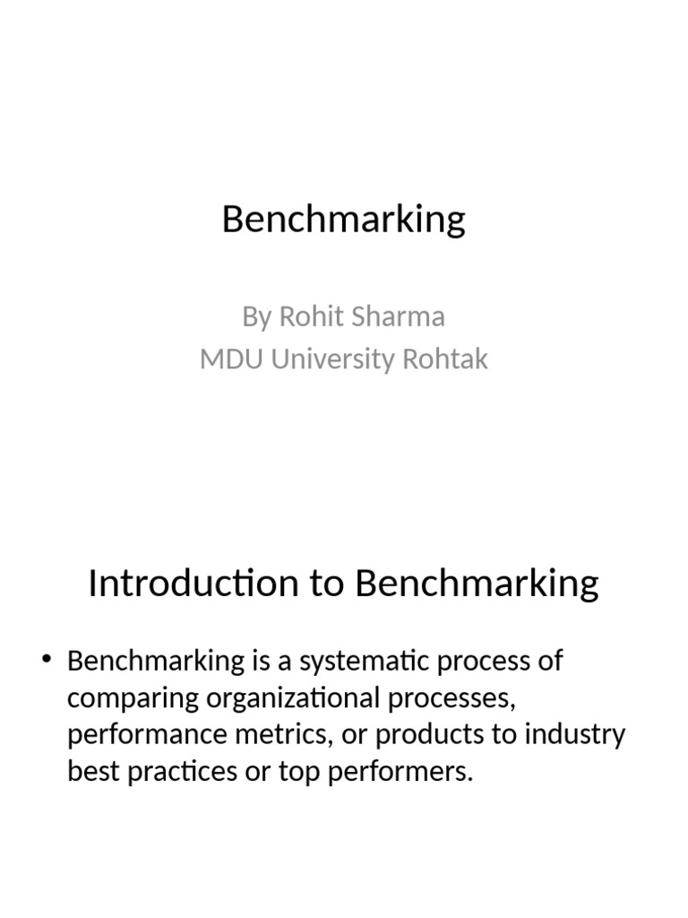 Understanding Benchmarking for Success | PDF | Benchmarking | Innovation