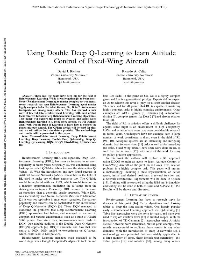 Double Deep Q-Learning for Aircraft Control | PDF | Deep Learning ...