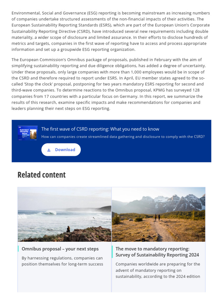 ESG Reporting: Key Insights & Impacts | PDF | Economies | Economy And ...