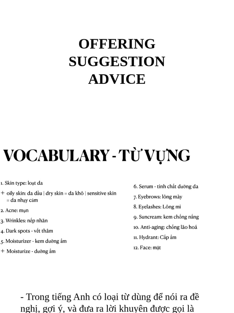 Offering - Suggestion - Advice | PDF