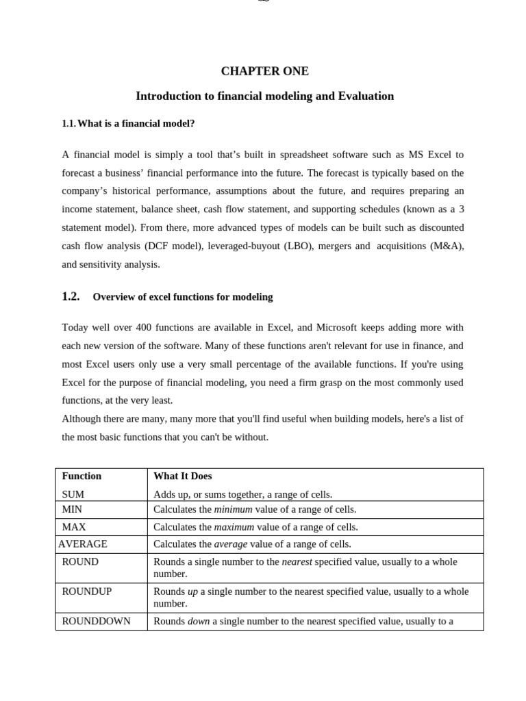 Financial Modeling Basics in Excel | PDF | Net Present Value | Internal ...