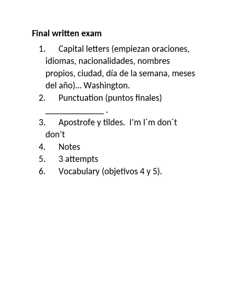 Final Written Exam | PDF