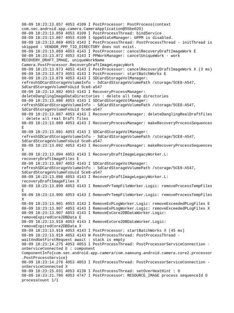 Camera - Log 2025 08 09 18 23 21 | PDF | Computing | Data Management