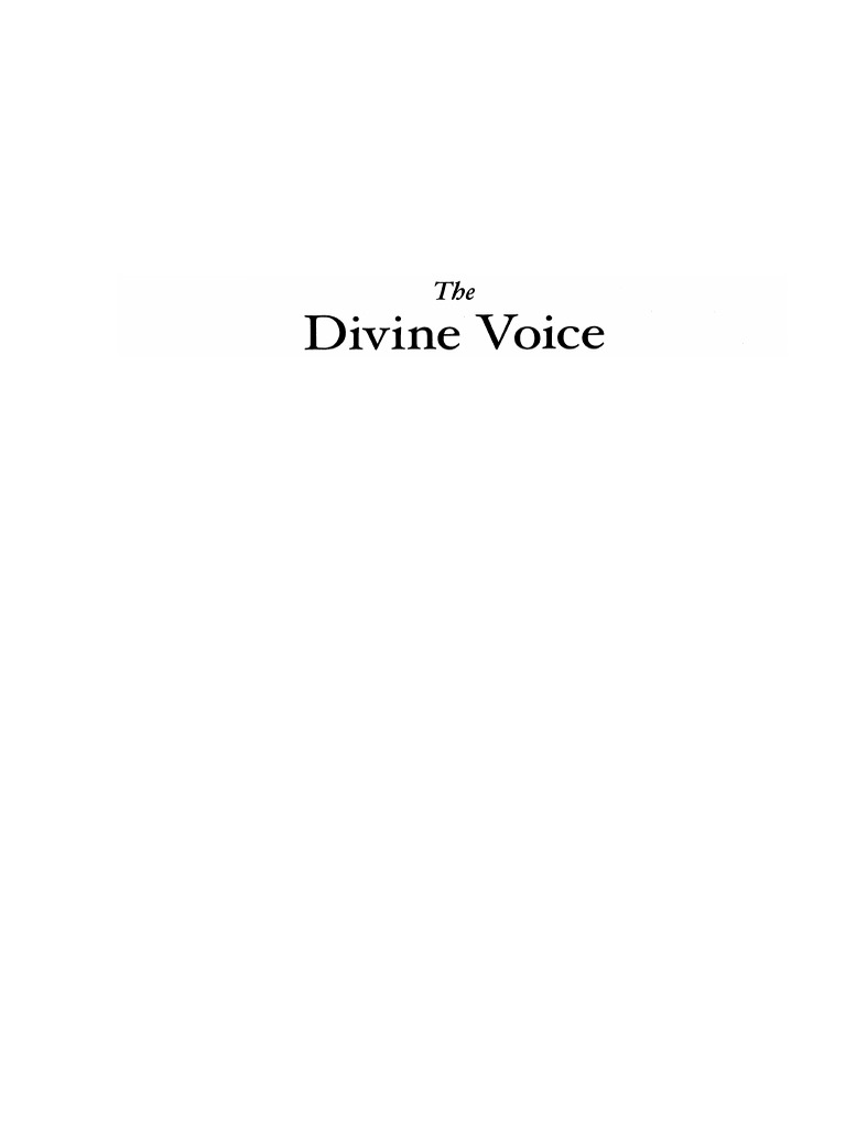 Webb - The Divine Voice Intro | PDF | Sermon | Jesus