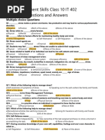 MCQs on Self Management Skills Class 10 | PDF | Emotional Self ...