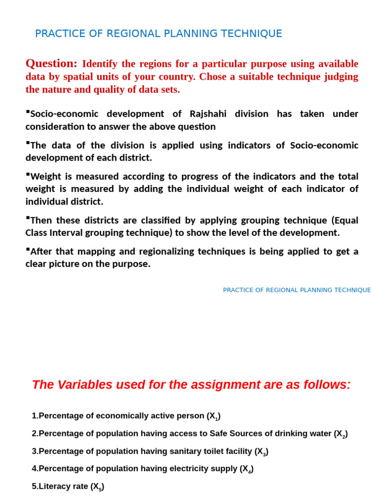 Practice of Regional Planning Technique | PDF